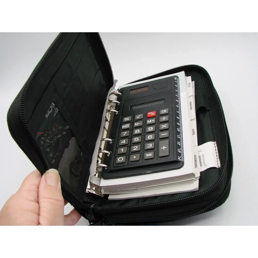 NEW PlanAhead iOrganizer Planner w/ Calculator Blue Zip Around Wallet Combo NOS